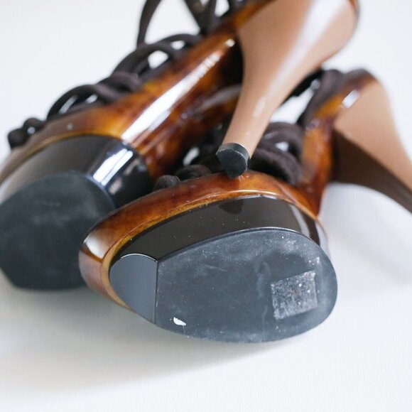 Barbara Bui Suede Brown Knotted Knot Detail heels - Picture 13 of 14